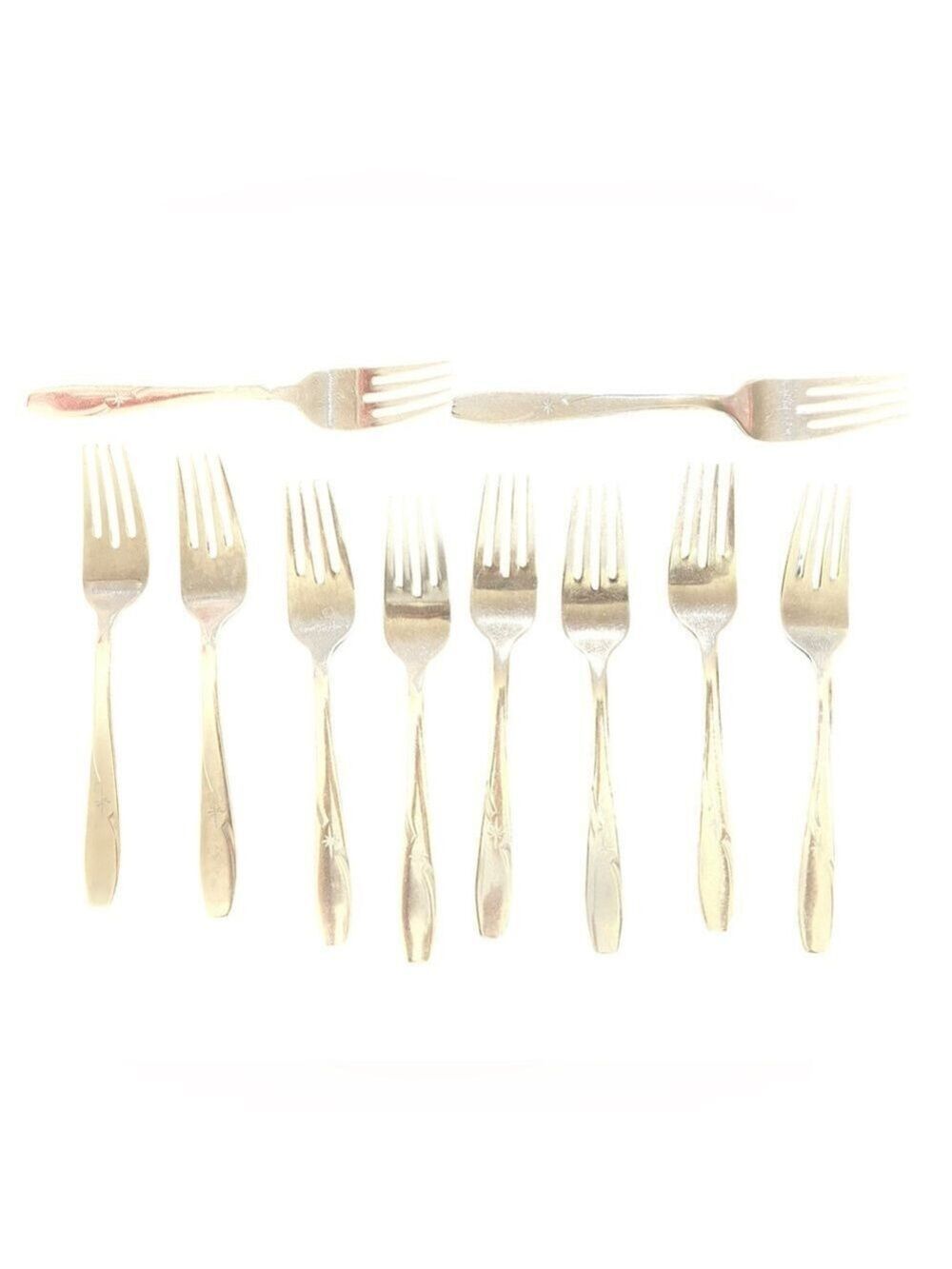 TEN Atomic Star MCM Vintage Wallace Dinner Salad Forks